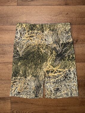 Tribe Kelley Size Large Ribbed Biker Shorts In Mossy Oak Brush Camouflage L